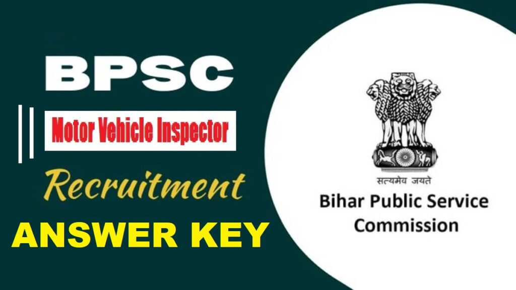 BPSC Motor Vehicle I spector Recruitment ANSWER KEY