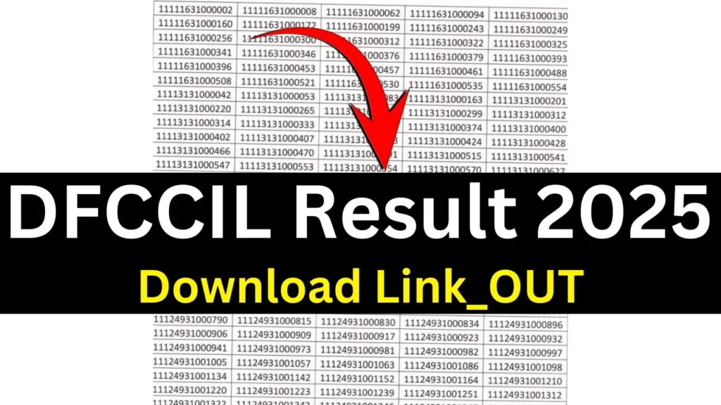 DFCCIL Result 2025 Download Link_OUT