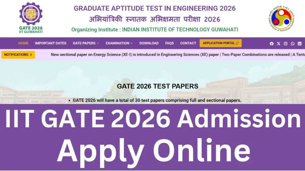 IIT GATE 2026 Admission Apply Online