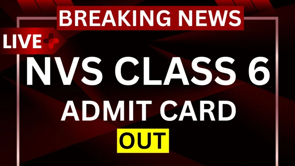 NVS CLASS 6 ADMIT CARD