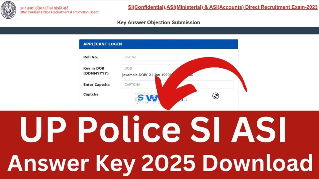 UP Police SI ASI Answer Key 2025 Download