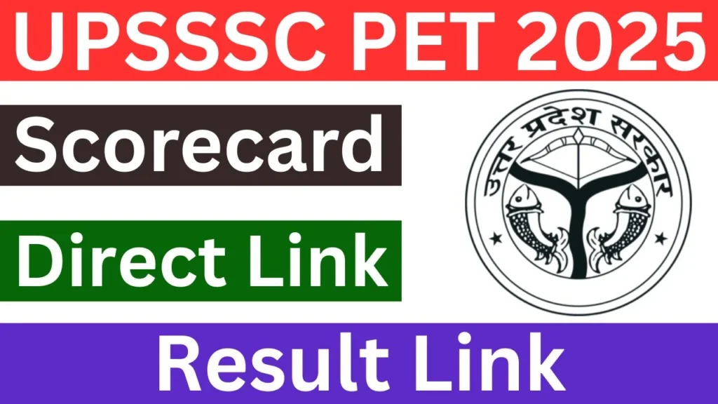 UPSSSC PET 2025 Scorecard Direct Link Result Link 