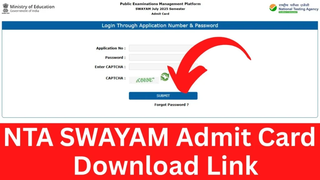NTA SWAYAM Admit Card Download Link