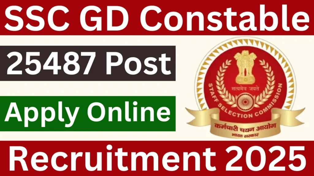 SSC GD Constable 25487 Post Apply Online Recruitment 2025