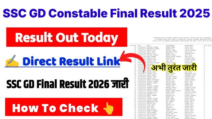 SSC GD Constable Find Result 2025