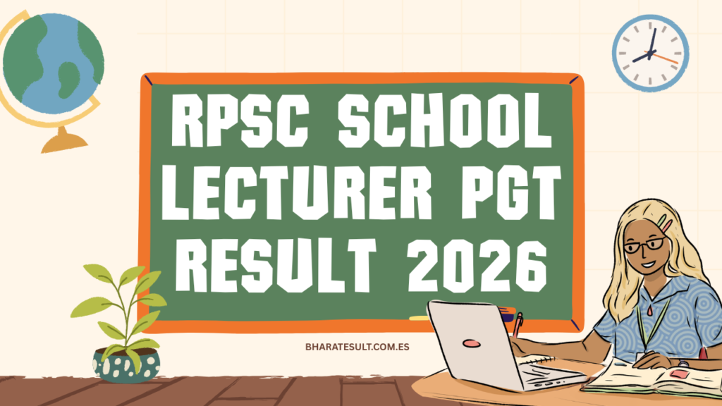 RPSC School Lecturer PGT Result 2026