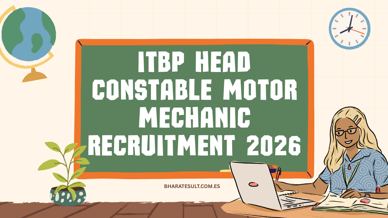 ITBP Head Constable Motor Mechanic Recruitment 2026