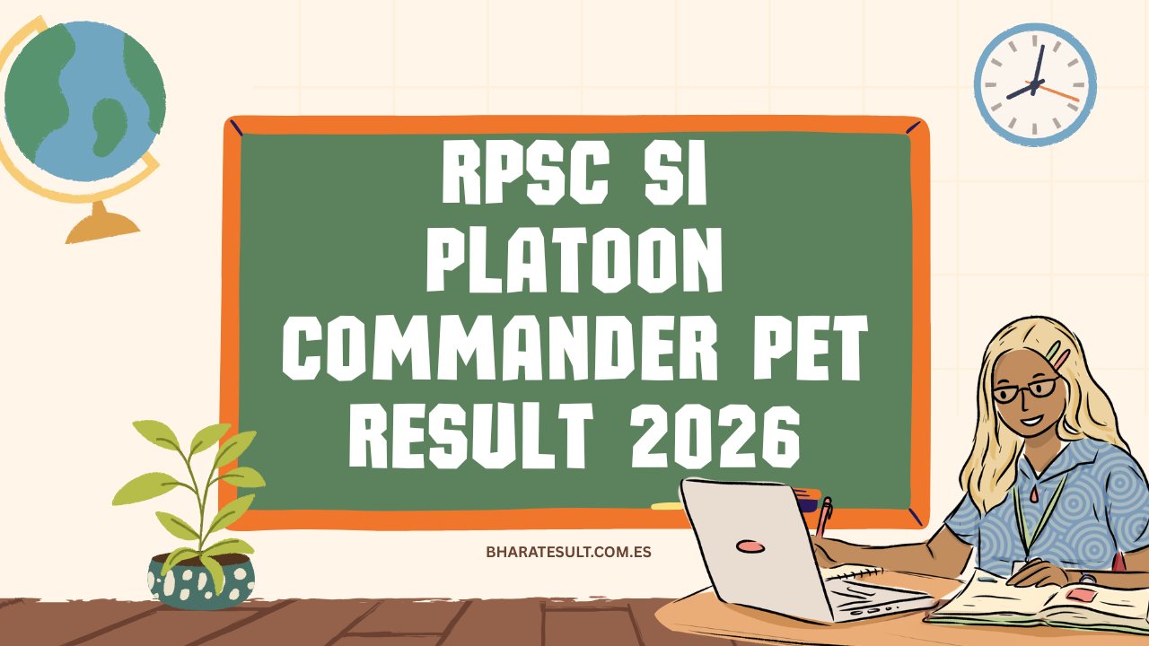 RPSC SI Platoon Commander PET Result 2026